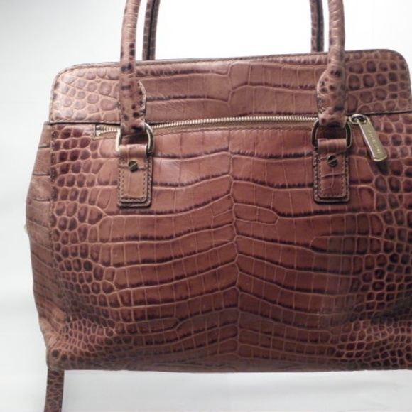 Michael Kors Astrid Brown Croc Leather Lg. Satchel - Picture 2 of 8